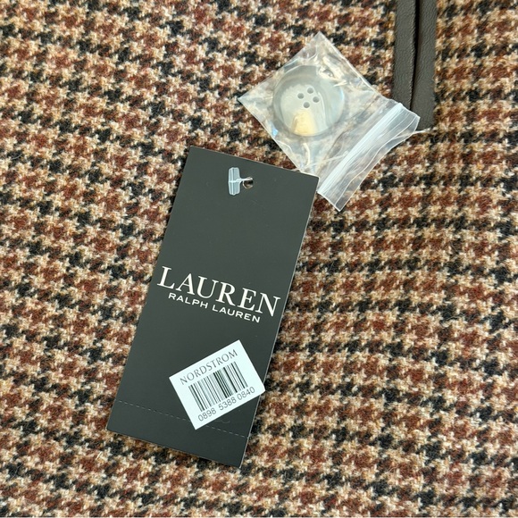 NWT Lauren Ralph Lauren Houndstooth Wool Blend Cape, Size M/L - Picture 5 of 10